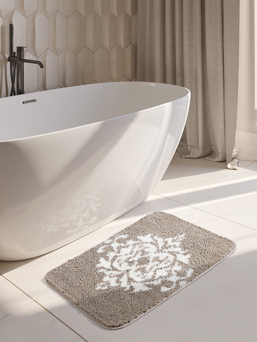 

OBSESSIONS Taupe-Colored 1400 GSM Anti-Skid Bath Rugs
