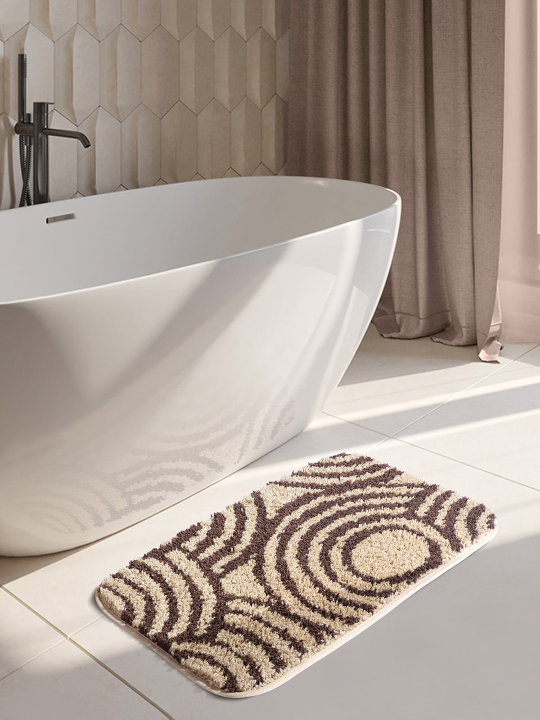 

OBSESSIONS Beige 1400 GSM Anti-Skid Bath Rugs