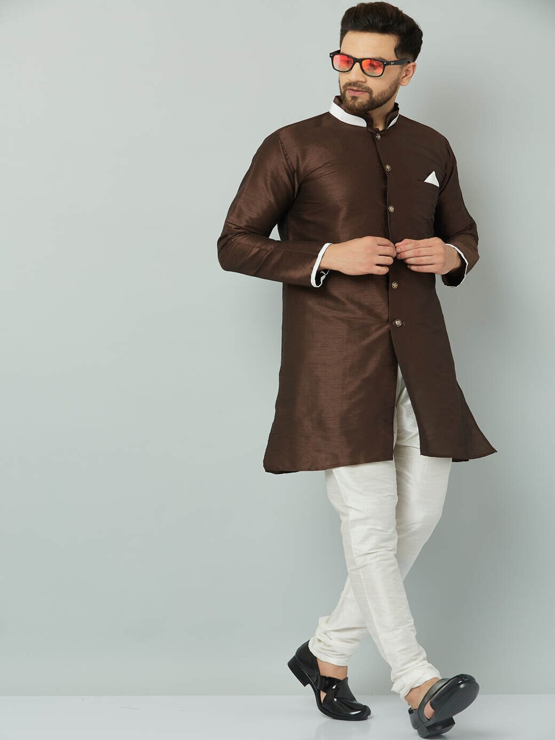 

Kaifoo Men Brown Kurta