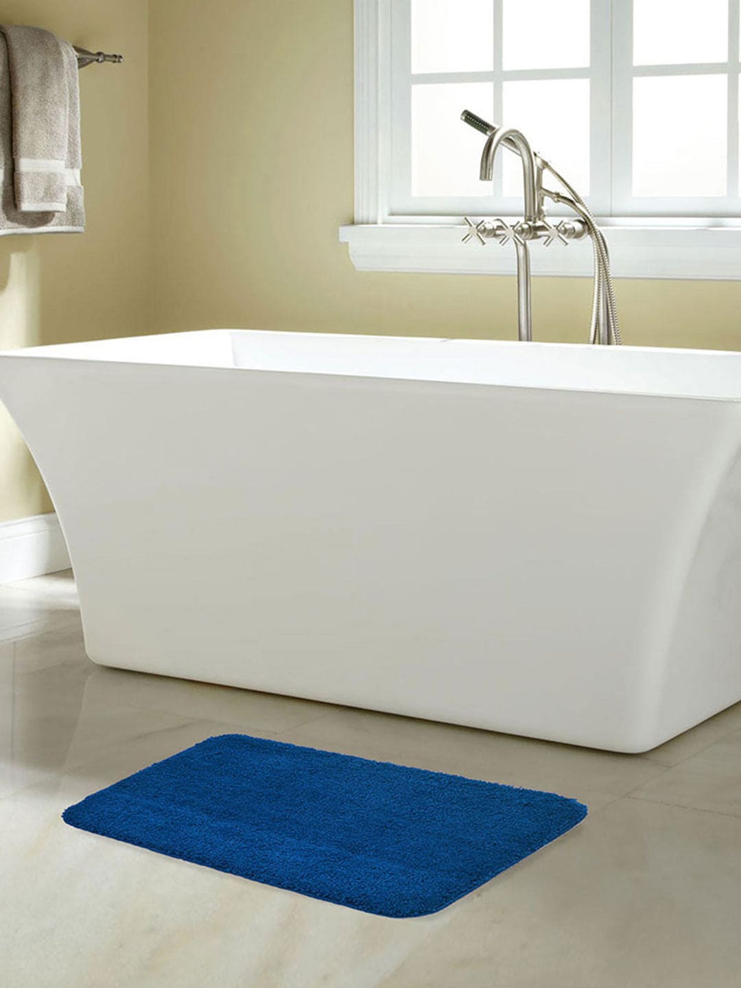 

Athome by Nilkamal Blue Solid 2000 GSM Anti-Skid Bath Rug