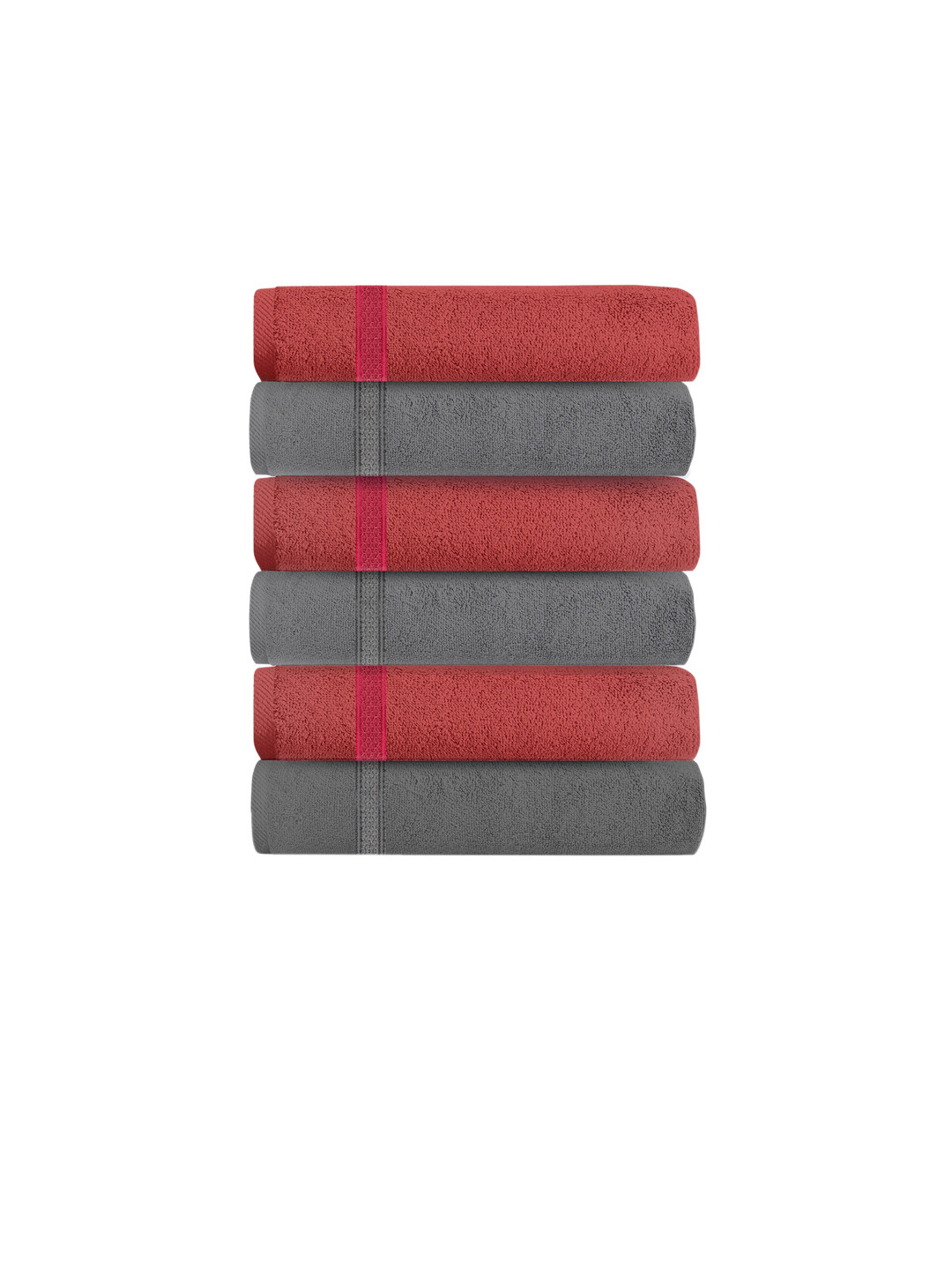 

Athome by Nilkamal Set of 6 Solid 370 GSM Cotton Face Towels, Charcoal