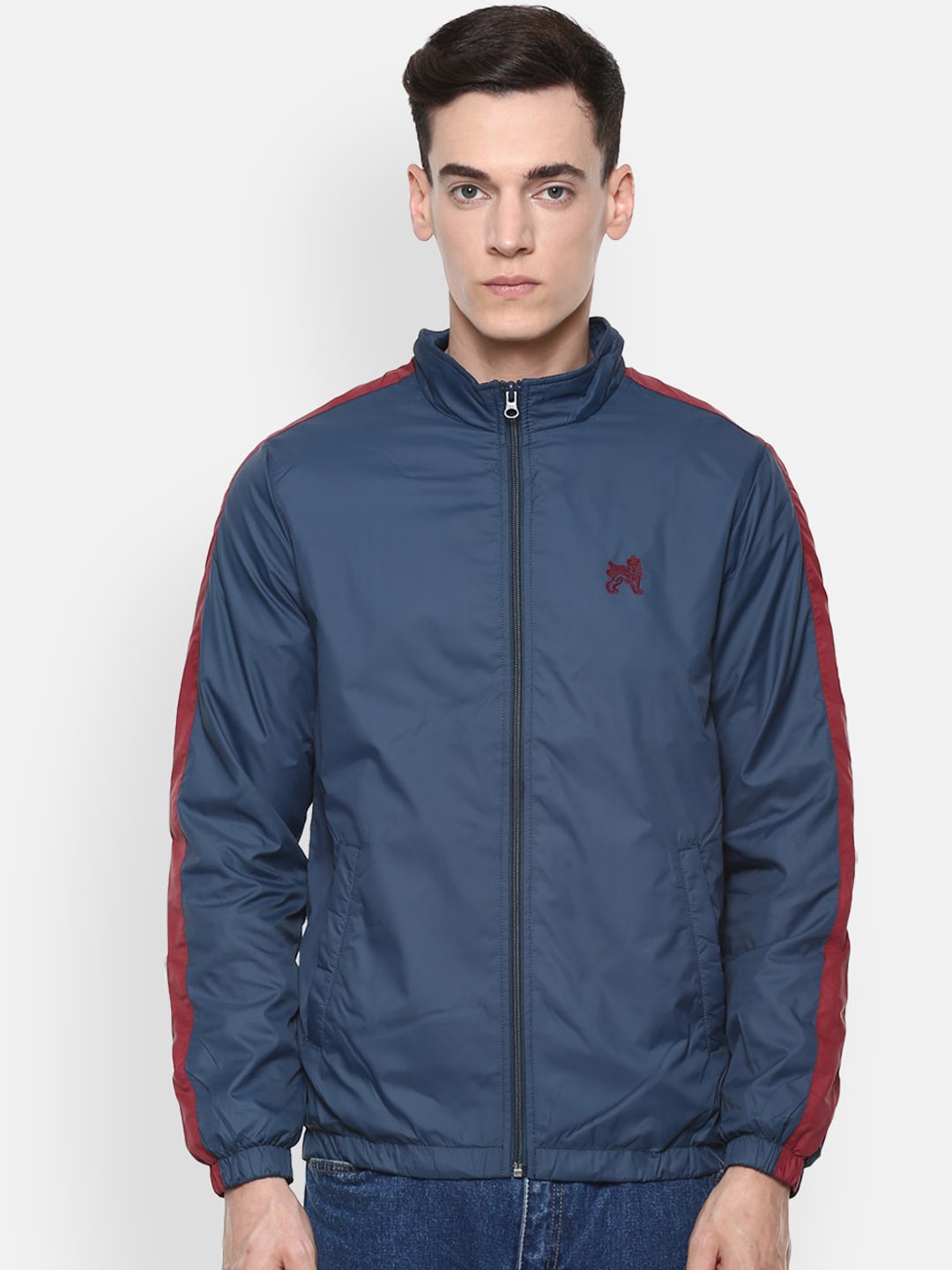 

Van Heusen ACADEMY Men Blue Longline Bomber Jacket