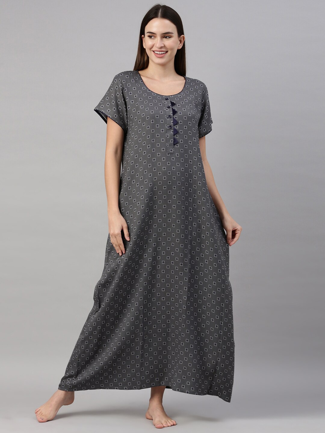

GOLDSTROMS Grey Printed Maxi Nightdress