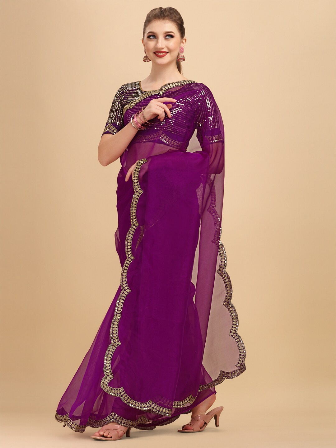 

Sangria Women Purple Sarees