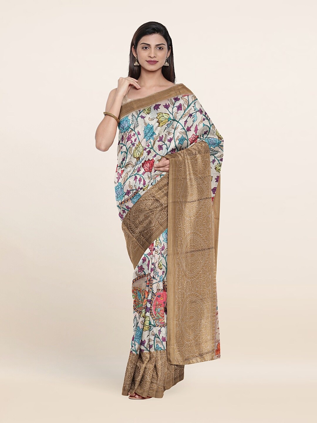 

Pothys Off White Art Silk Saree