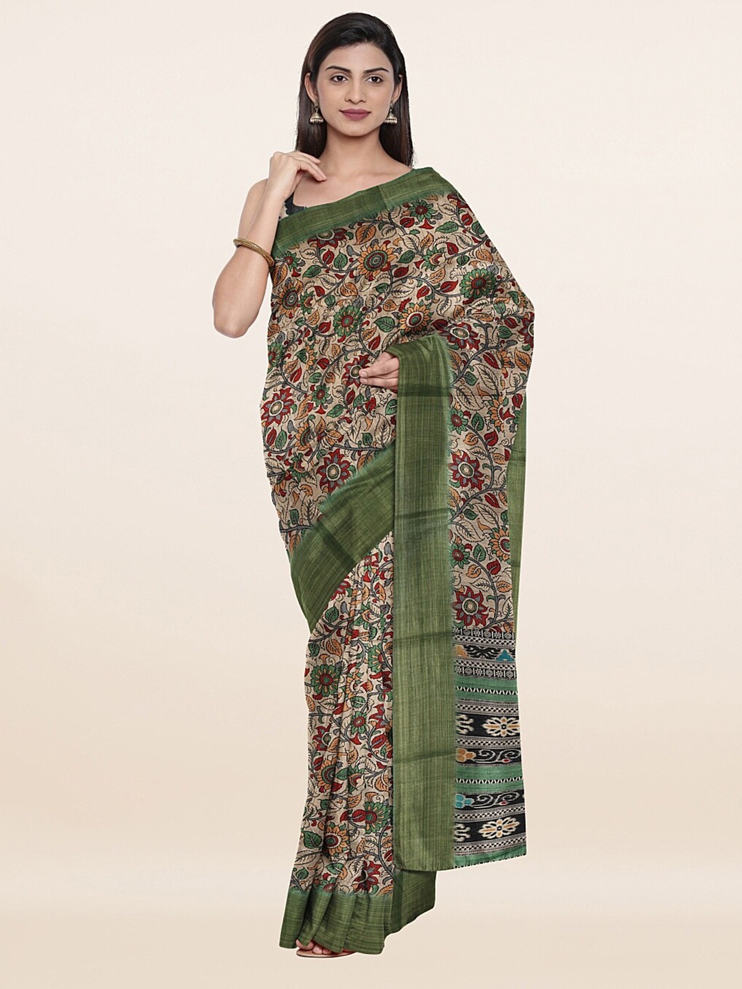 

Pothys Cream-Coloured Art Silk Saree