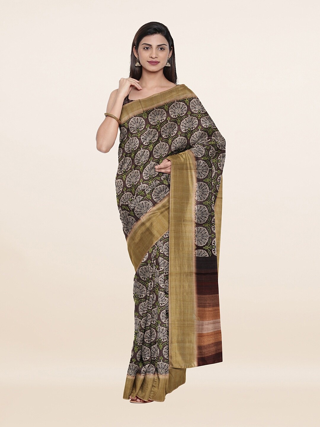 

Pothys Grey Art Silk Saree
