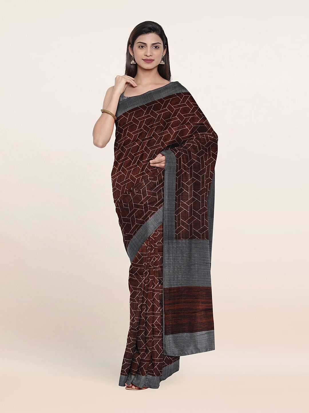 

Pothys Brown Art Silk Saree