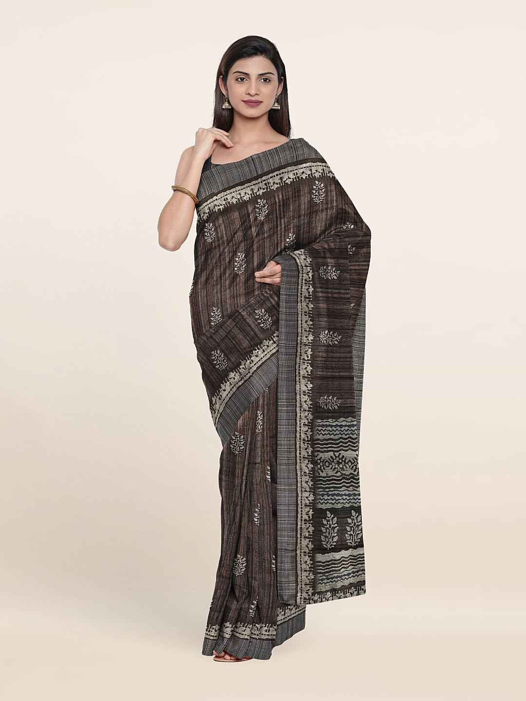 

Pothys Brown Art Silk Saree