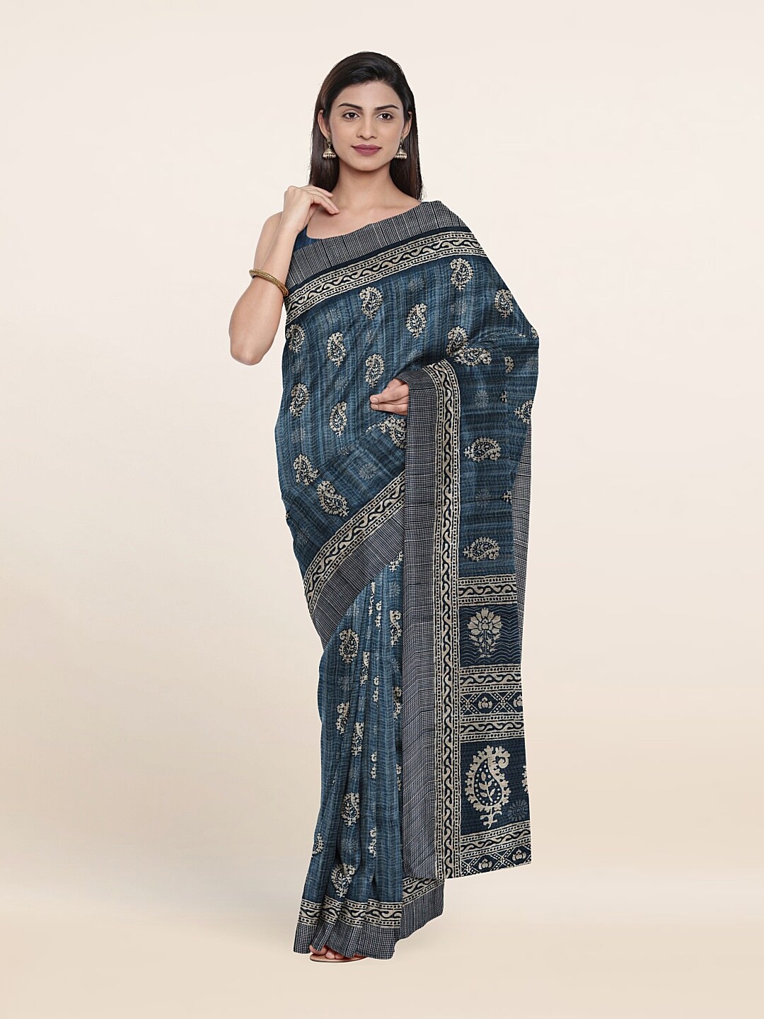 

Pothys Blue Art Silk Saree