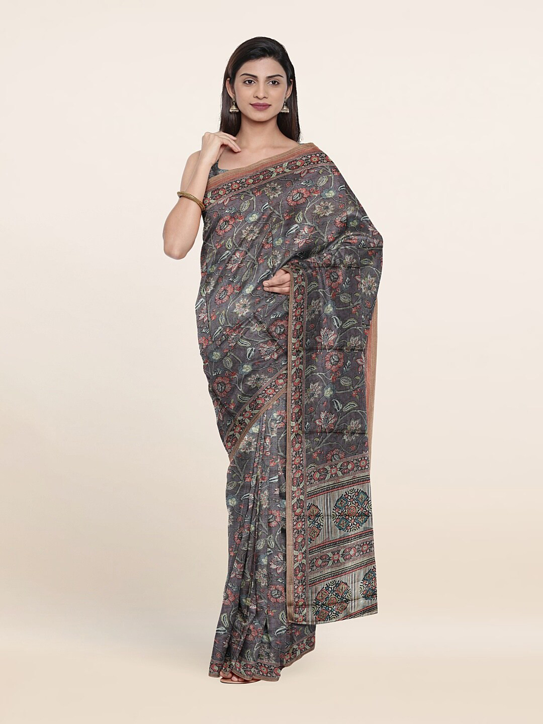 

Pothys Brown Art Silk Saree