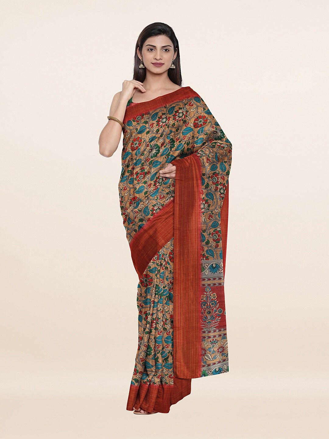 

Pothys Tan Art Silk Saree