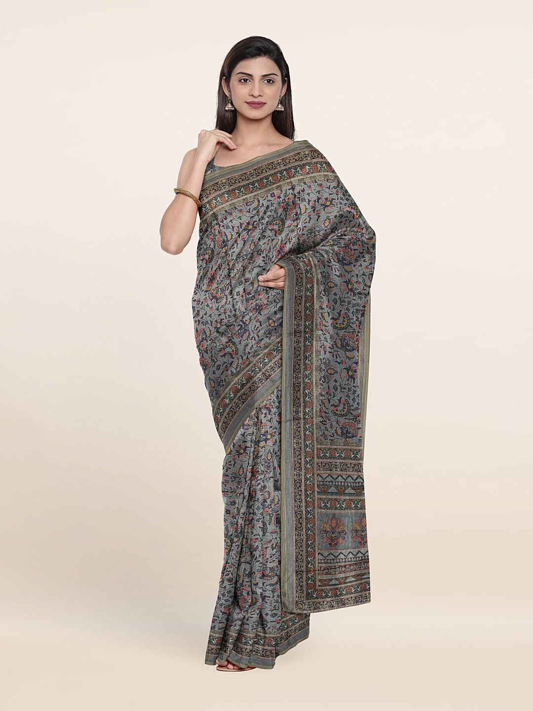 

Pothys Grey Art Silk Saree