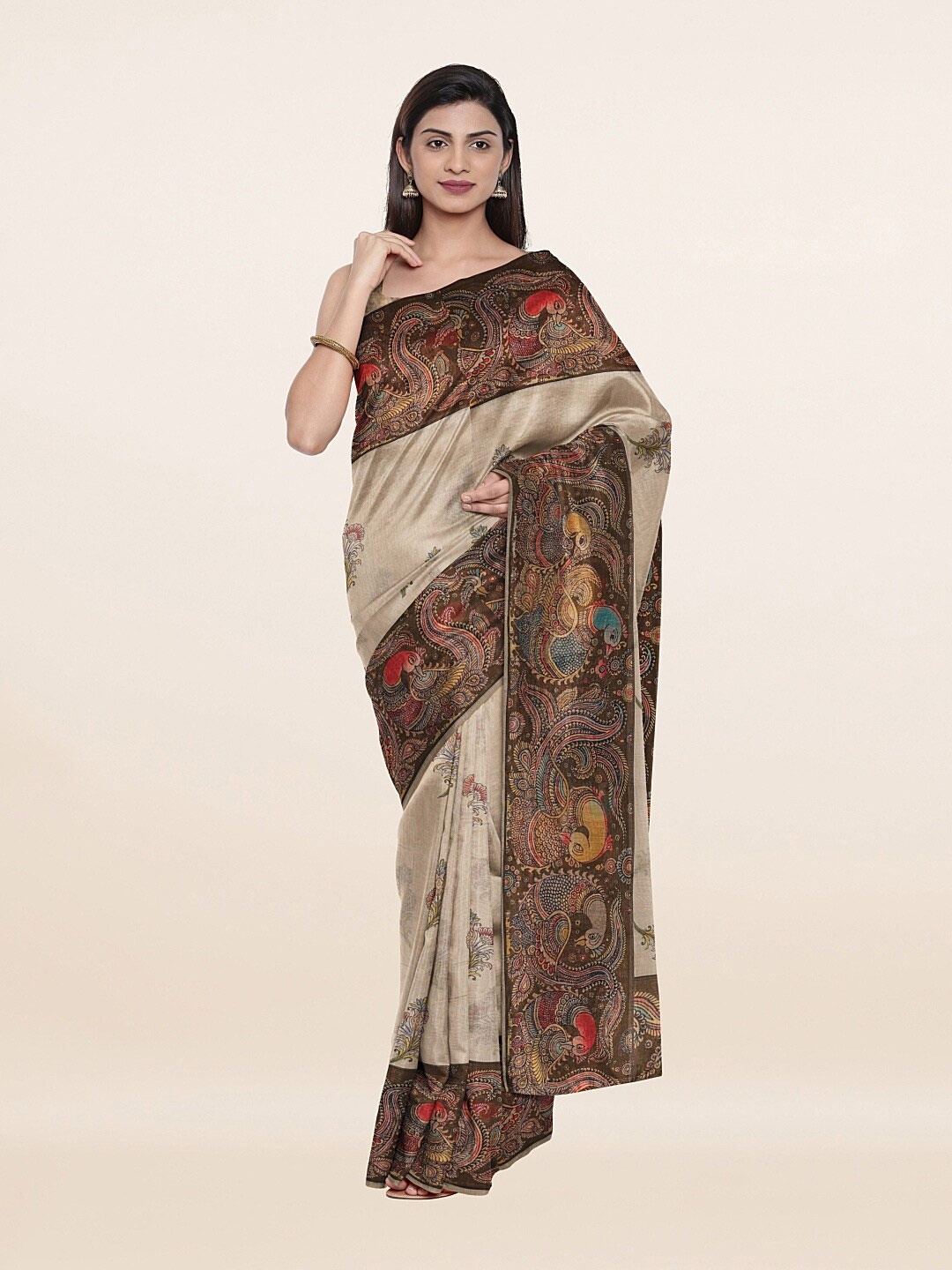 

Pothys Tan Art Silk Saree