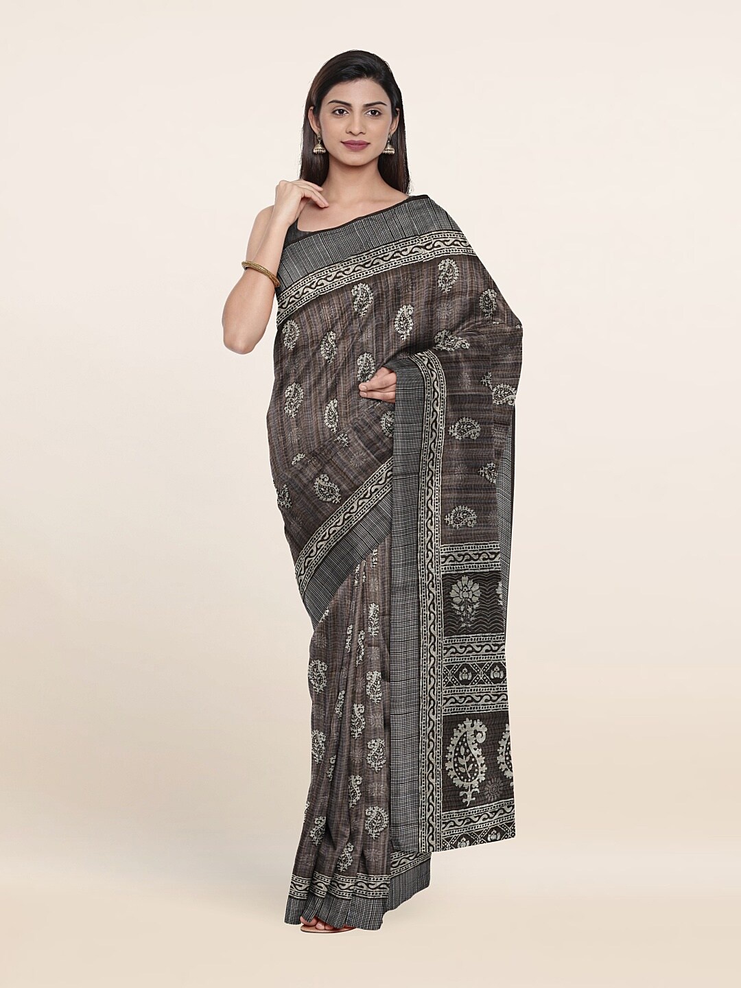 

Pothys Grey Art Silk Saree