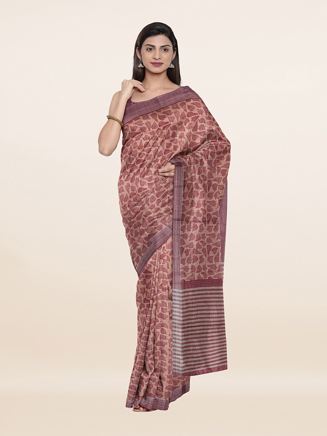 

Pothys Purple Floral Zari Art Silk Saree