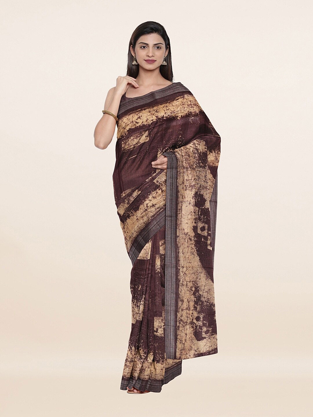 

Pothys Purple & Beige Zari Art Silk Saree