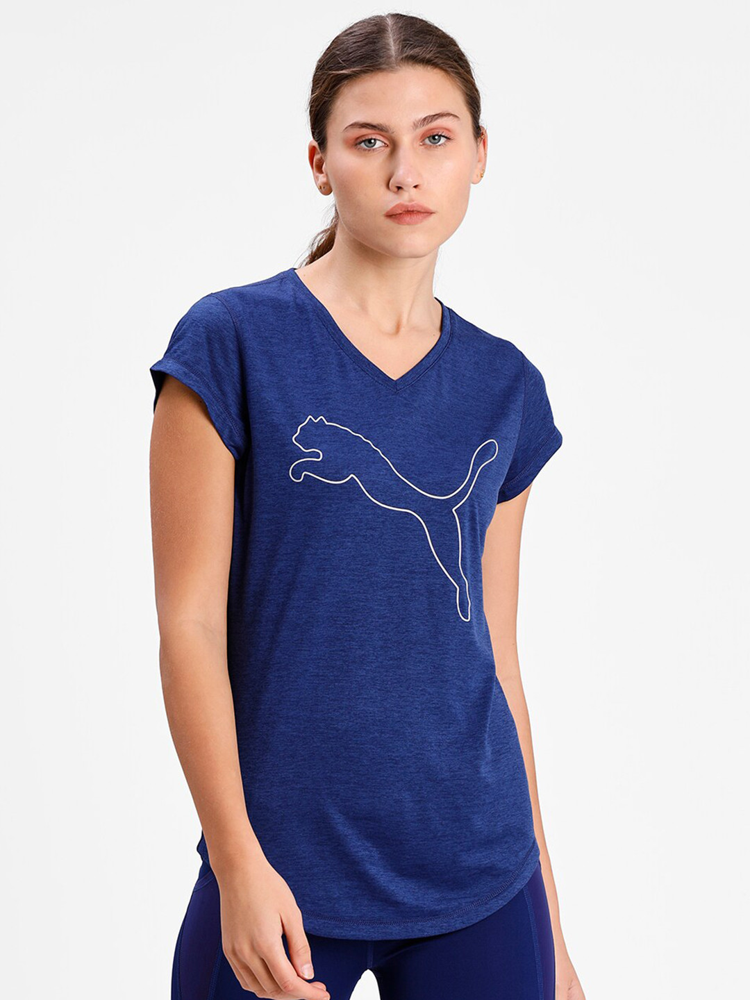 

Puma Women Blue Printed Slim-Fit Tshirts