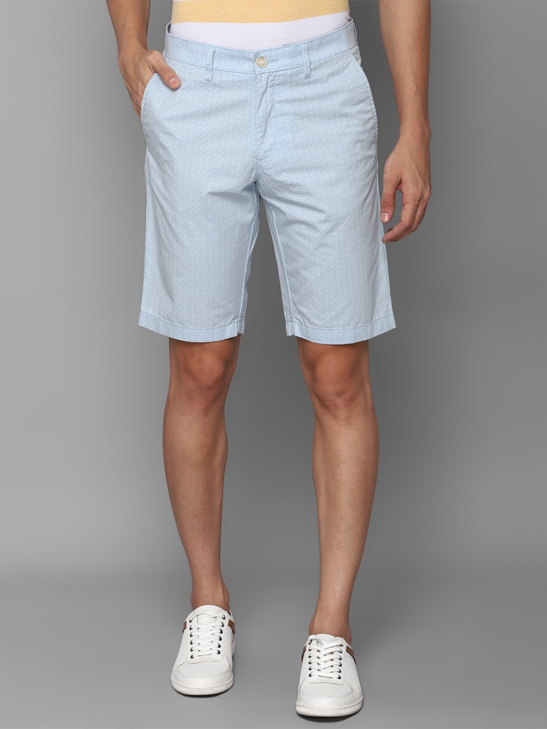 

Allen Solly Men Blue Printed Slim Fit Shorts