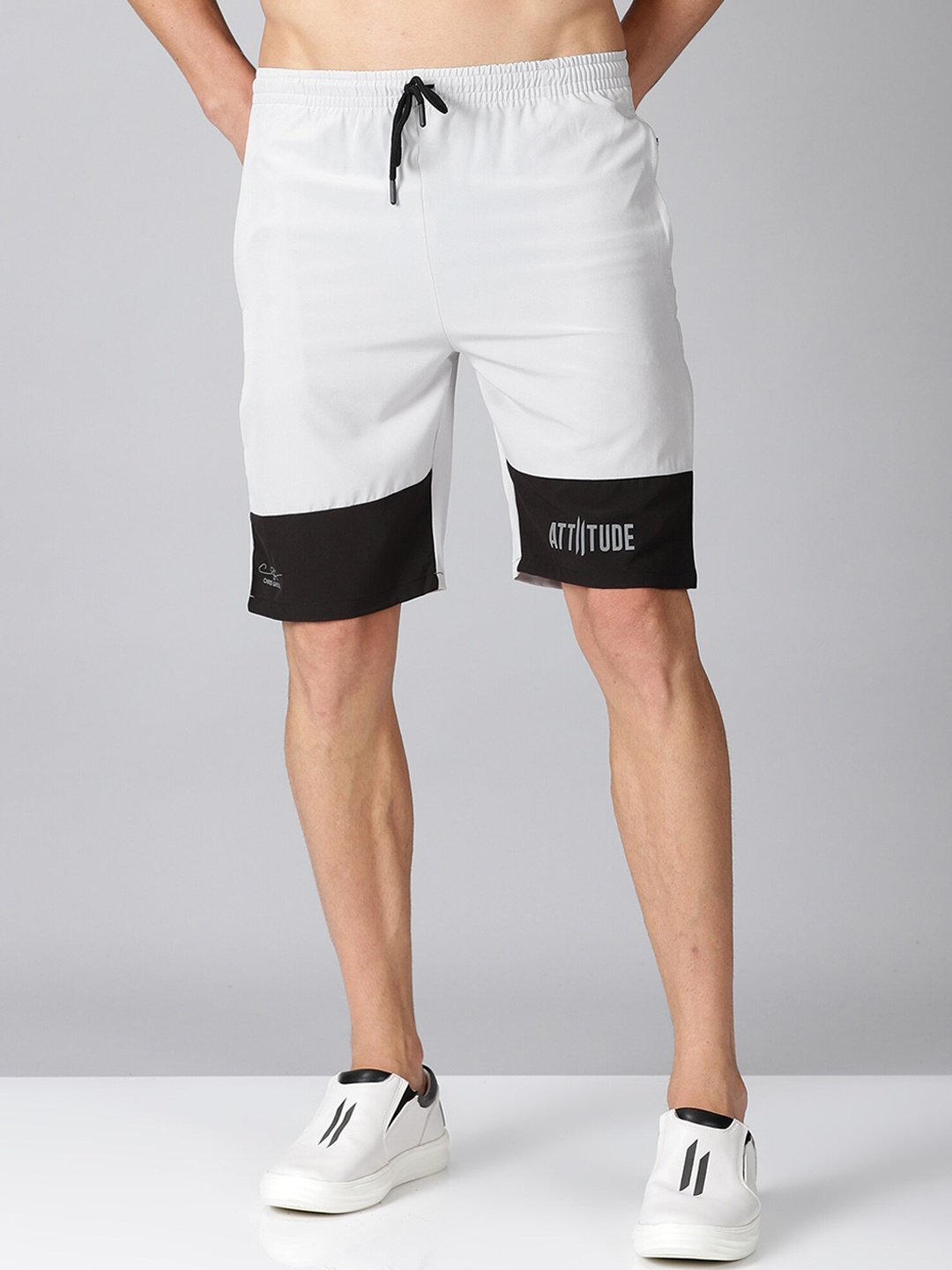 

ATTIITUDE Men Grey Low-Rise Rapid Dry Sports Shorts