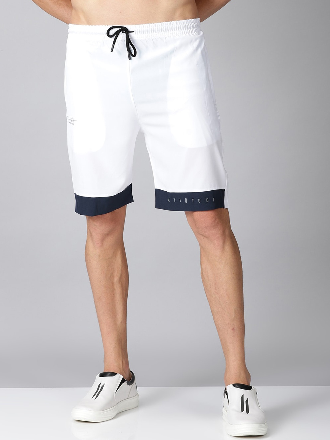 

ATTIITUDE Men White Low-Rise Sports Shorts