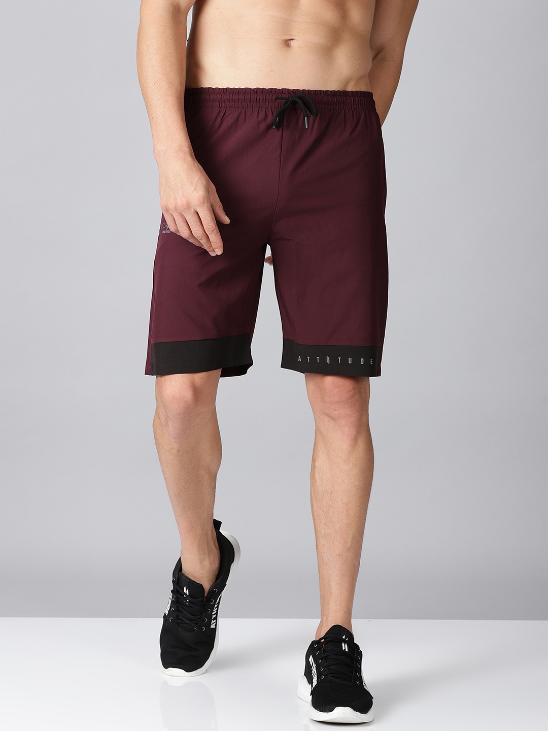 

ATTIITUDE Men Maroon Low-Rise Sports Shorts