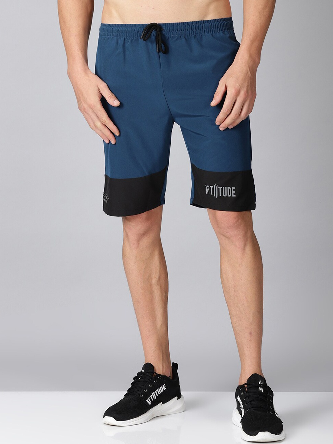 

ATTIITUDE Men Blue Printed Low-Rise Sports Shorts