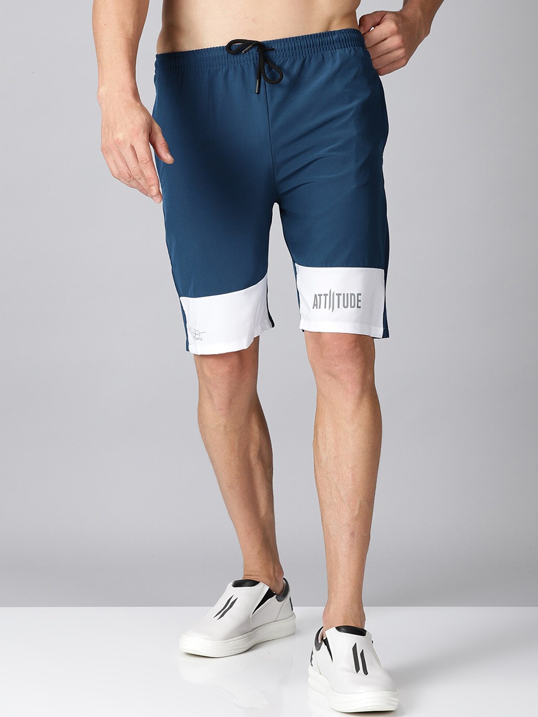 

ATTIITUDE Men Blue Colourblocked Low-Rise Rapid Dry Shorts