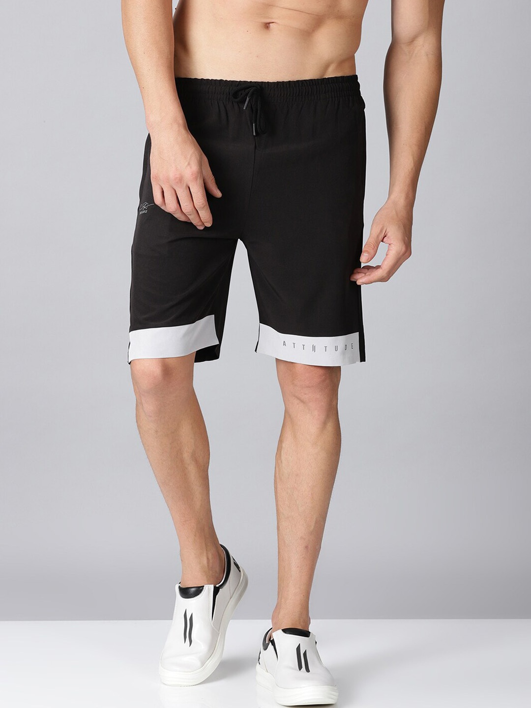 

ATTIITUDE Men Black Low-Rise Sports Shorts