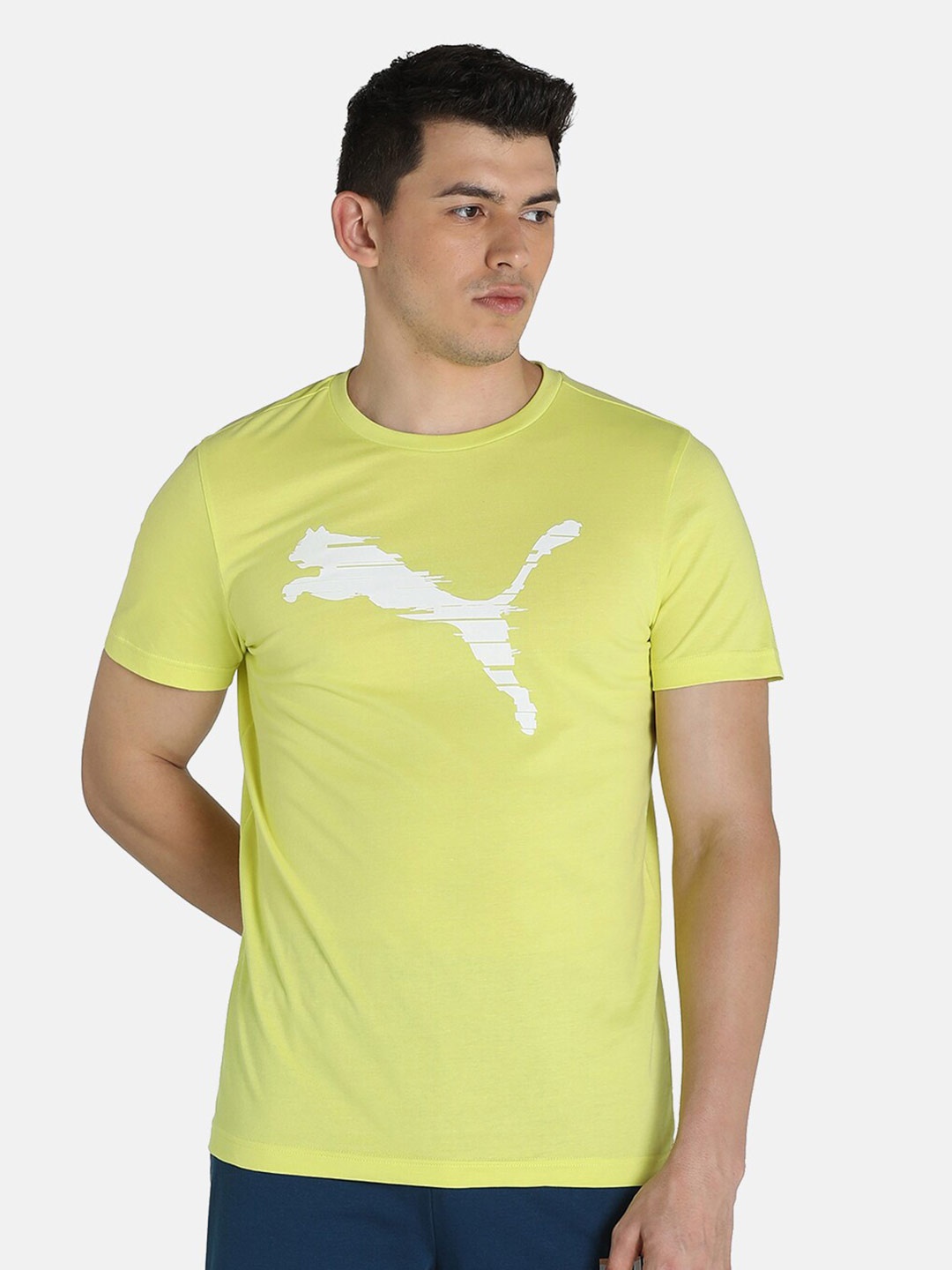 

Puma Men Yellow Brand Logo Printed T-shirts