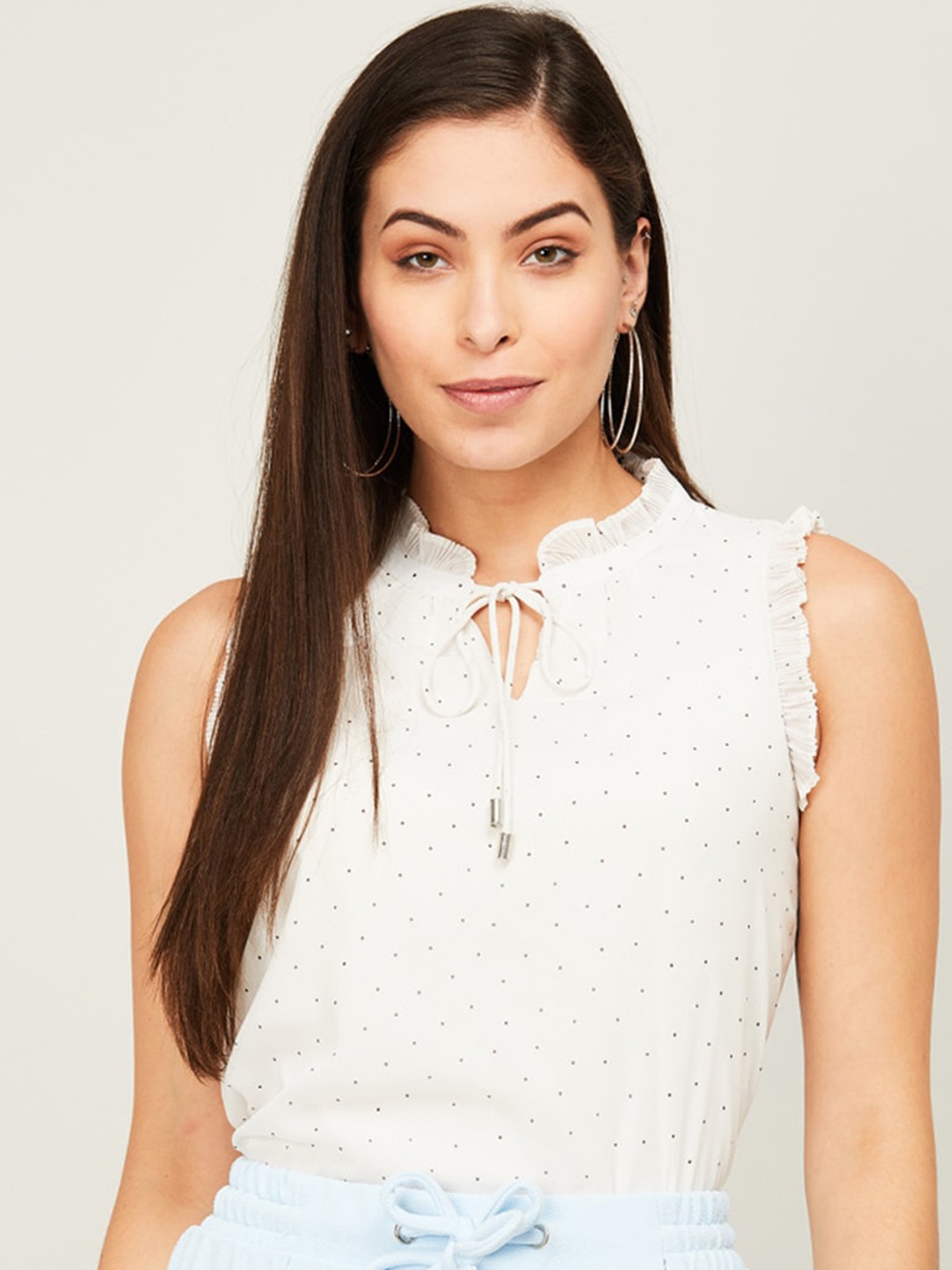 

Ginger by Lifestyle White Geometric Print Top