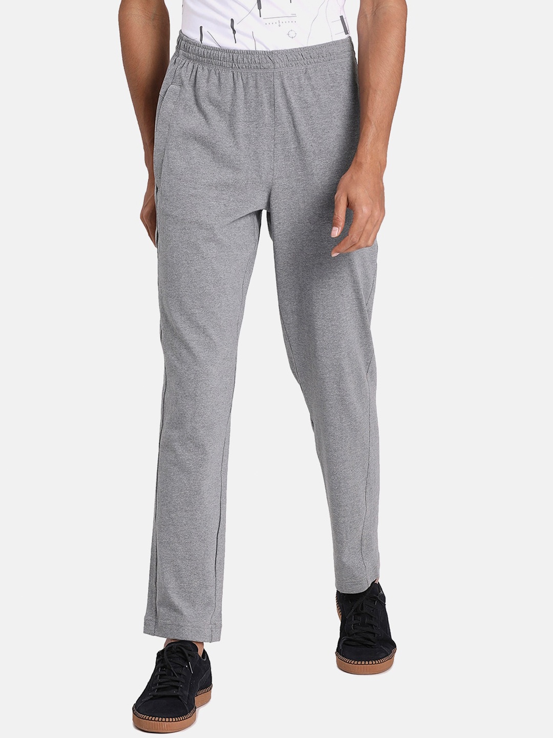 

Puma Men Grey Solid Cotton Slim-Fit Track Pants