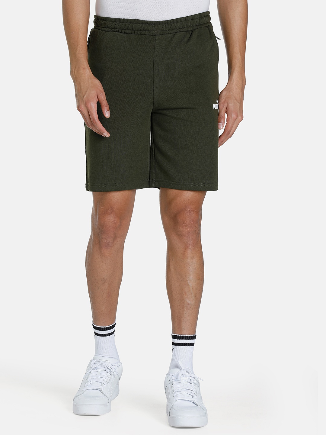 

Puma Men Navy Blue Solid Cotton Slim-Fit Shorts