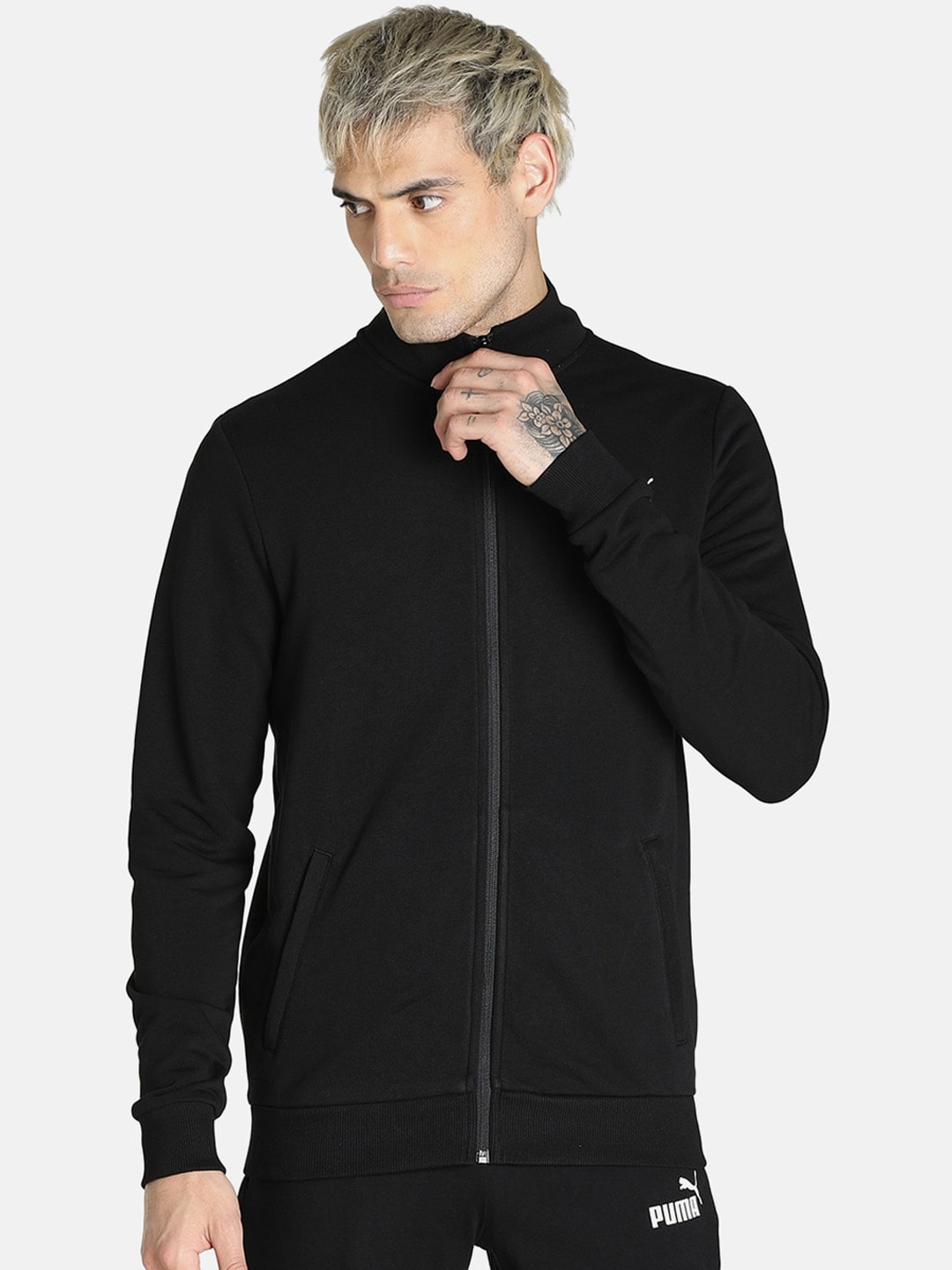 

Puma Men Black Solid Cotton Crop Jackets