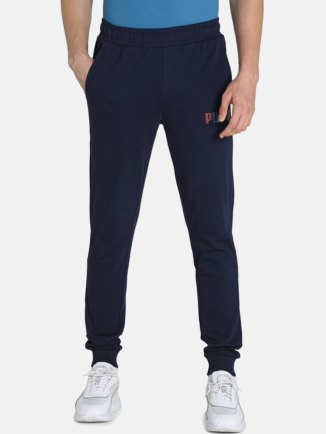 

Puma Men Navy Blue Solid Slim Fit Joggers