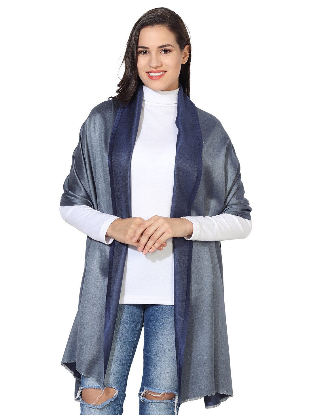 

MUFFLY Women Blue & Grey Stole