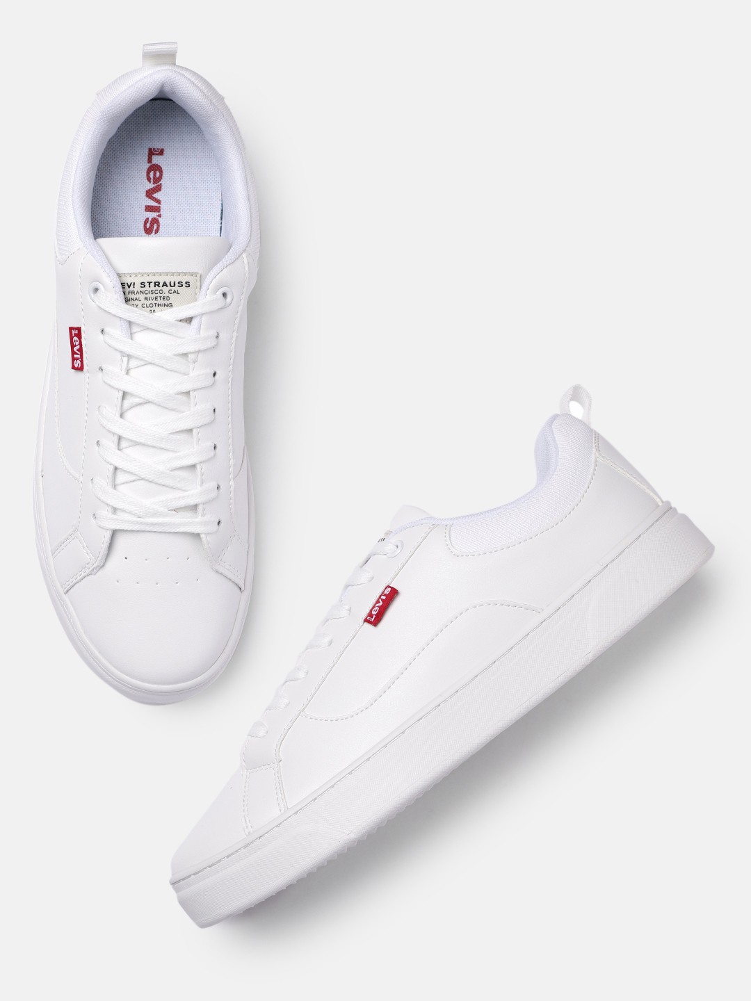 

Levis Women White Solid Caples 2.0 Regular Sneakers With Minimal Perforations Detail