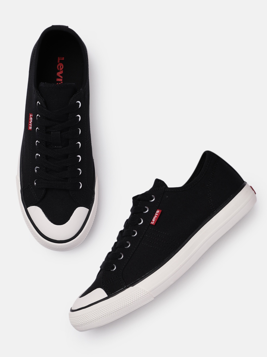 

Levis Women Black Solid Hernandez S Regular Canvas Sneakers