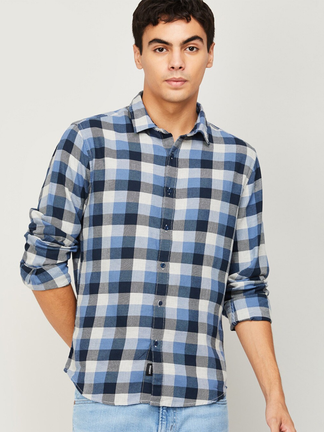 

Fame Forever by Lifestyle Men Green Checked Casual Shirt