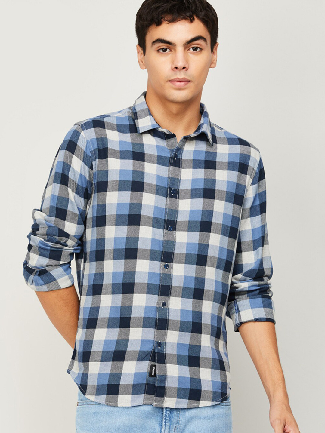 

Fame Forever by Lifestyle Men Green Checked Casual Shirt