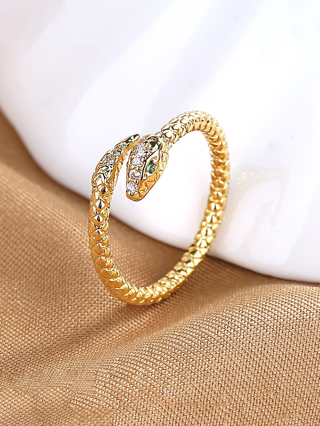 

Unwind by Yellow Chimes Gold-plated Snake Designed Finger Ring