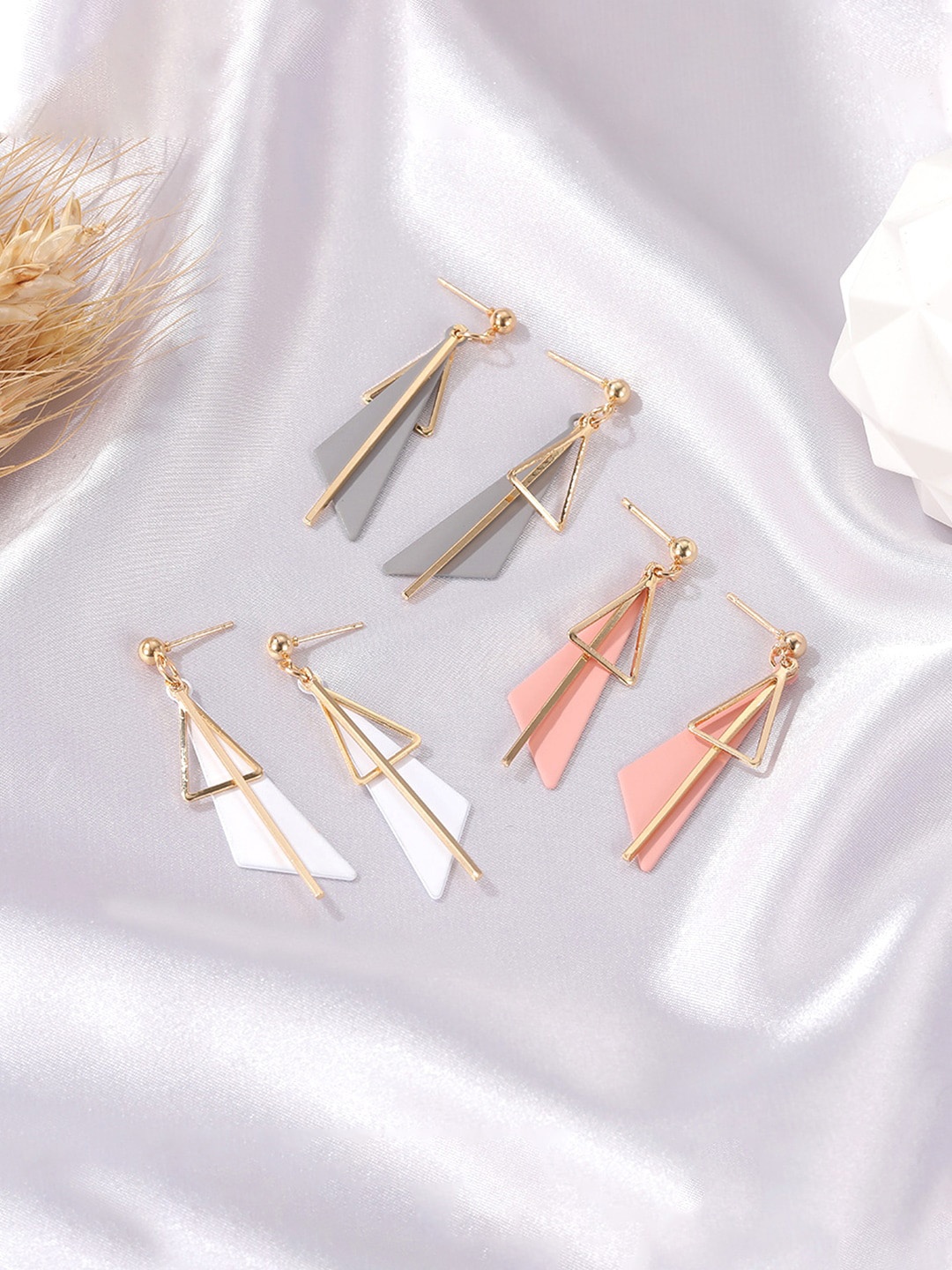 

Unwind by Yellow Chimes Grey Contemporary Drop Earrings