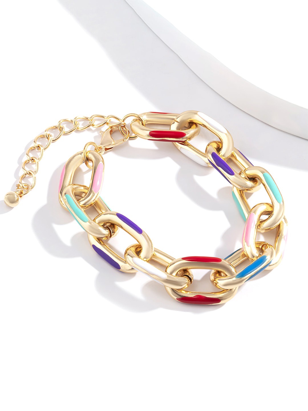 

Unwind by Yellow Chimes Women Gold palted Multi-Color Contemporary Link Bracelet