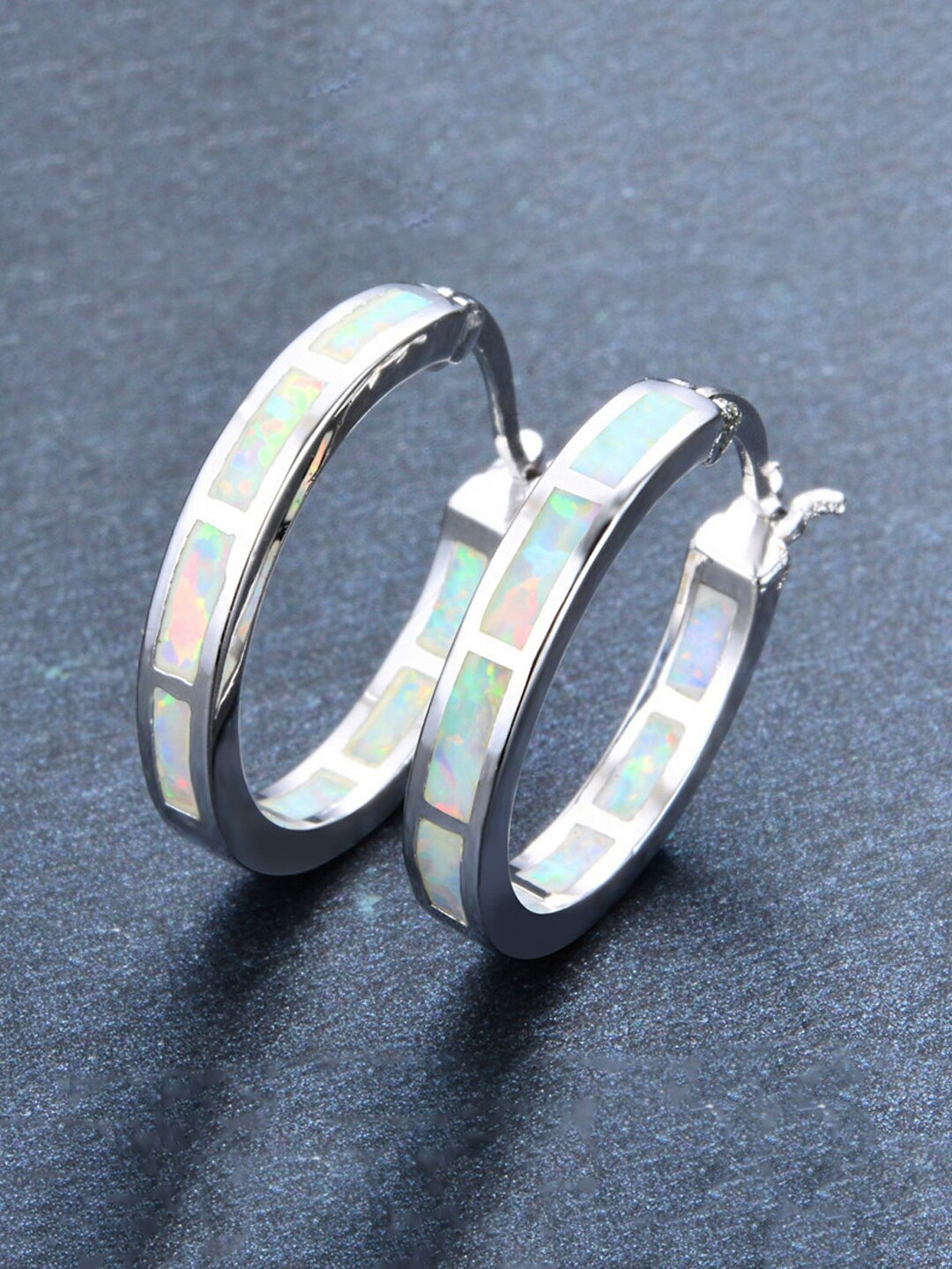 

Unwind by Yellow Chimes Silver-Toned Contemporary Hoop Earrings