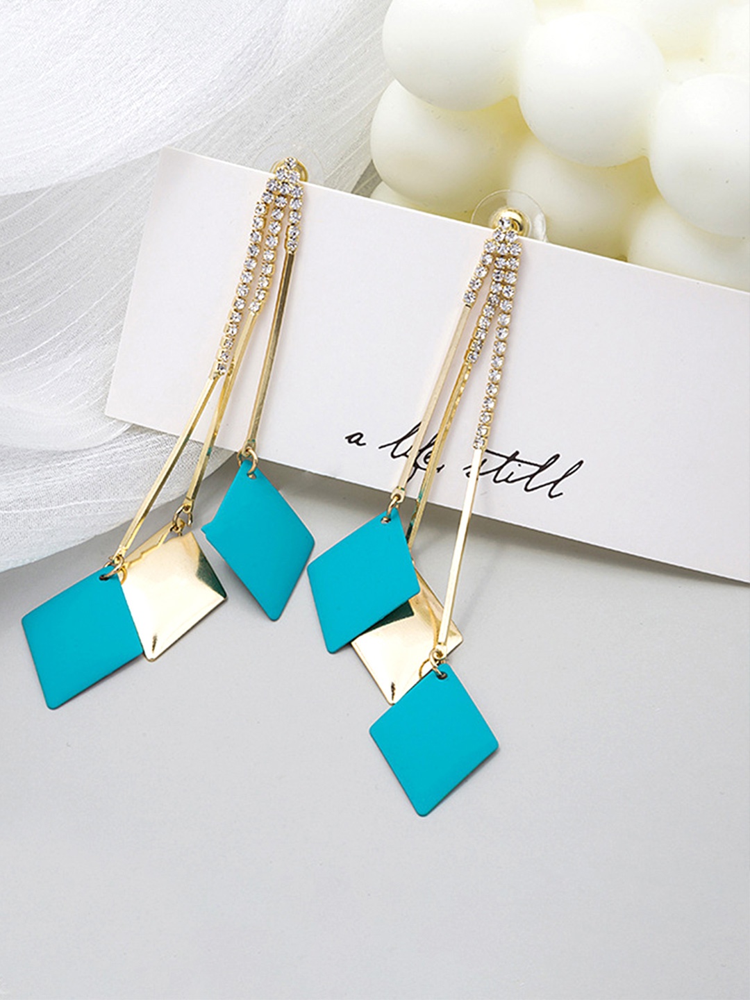 

Unwind by Yellow Chimes Green Contemporary Drop Earrings