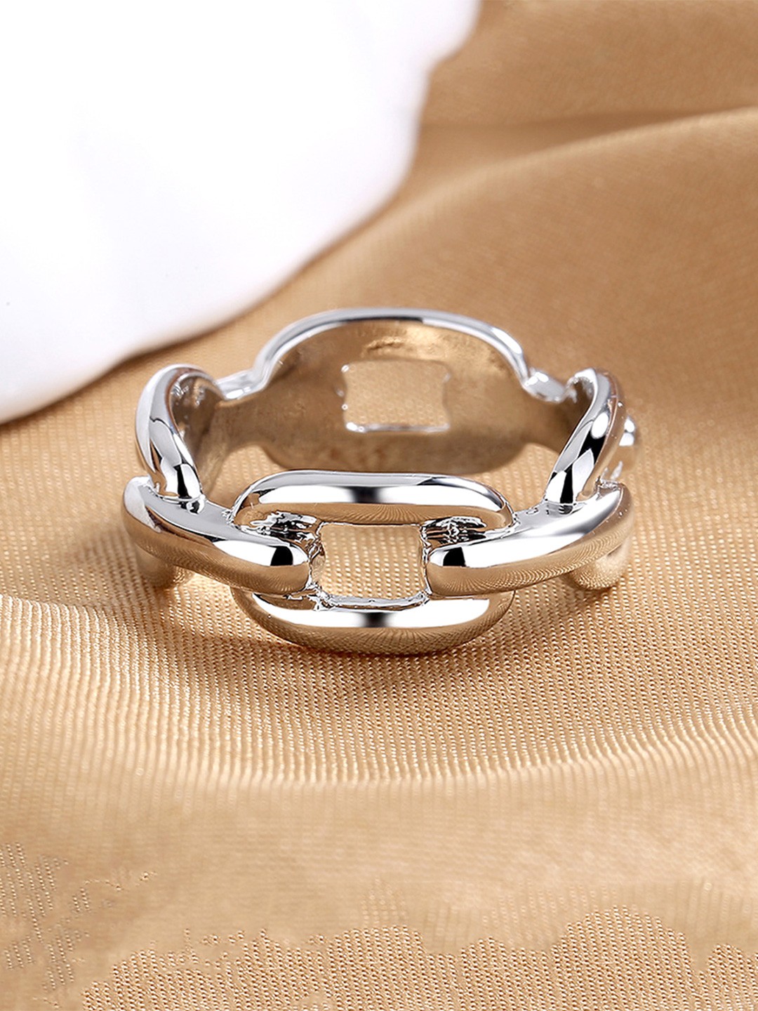 

Unwind by Yellow Chimes Women Silver-Plated Finger Ring