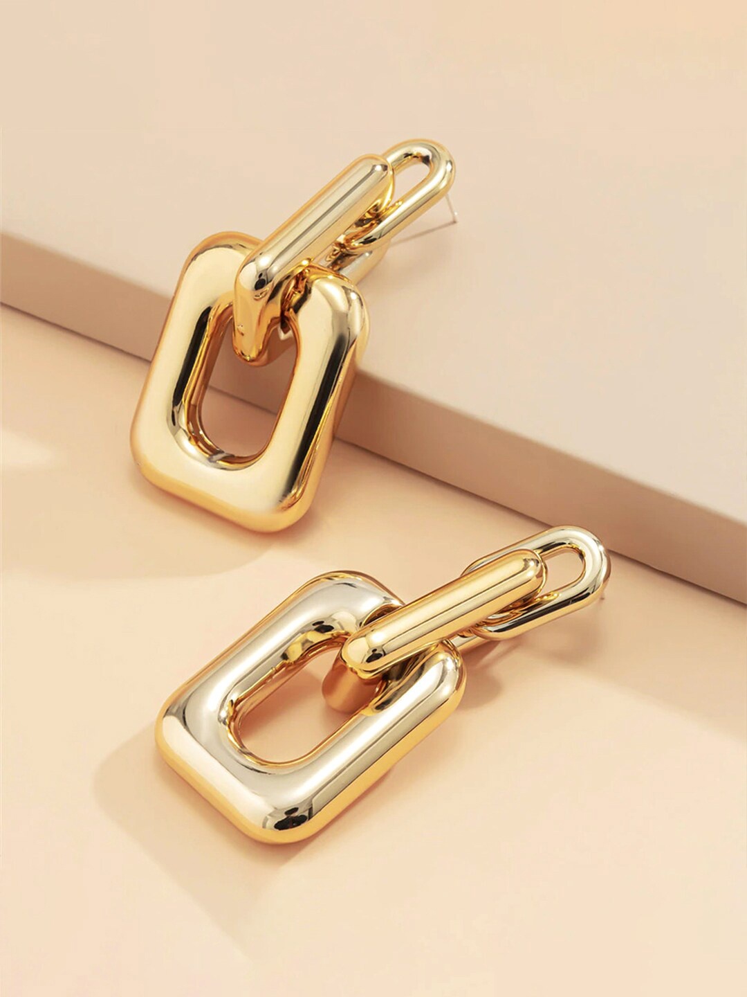 

Unwind by Yellow Chimes Gold-Toned Contemporary Drop Earrings