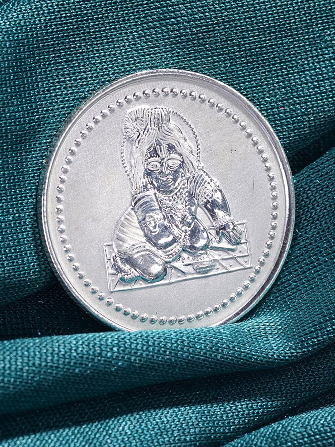 

Saraf RS Jewellery Silver-Toned Laddu Gopal 10 gram 999 Round Silver Coin