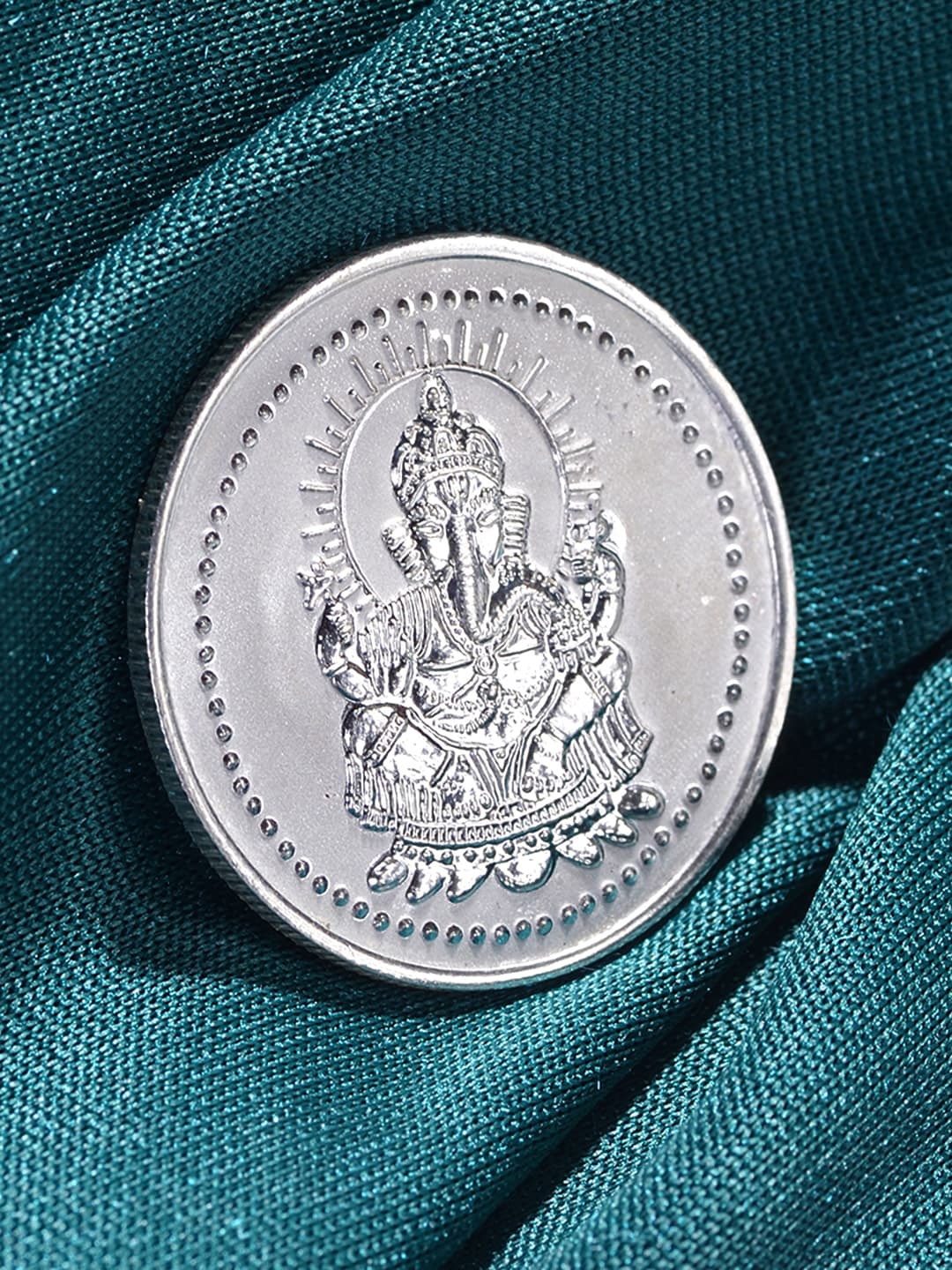 

Saraf RS Jewellery Lord Ganapati 10 Gram 999 Round Silver Coin