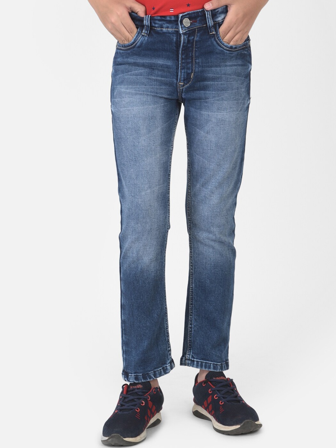

Crimsoune Club Boys Blue Solid Light Fade Jeans